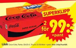 ICA Supermarket Läsk Coca-Cola, Fanta erbjuda