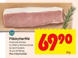 ICA Supermarket FLÄSKYTTERFILÉ erbjuda