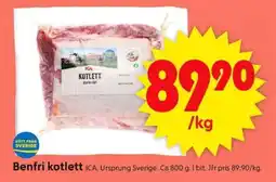 ICA Supermarket Benfri kotlett erbjuda