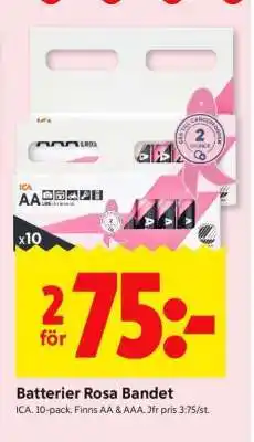 ICA Supermarket Batterier Rosa Bandet erbjuda