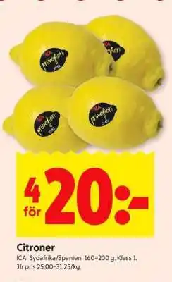 ICA Supermarket Citroner erbjuda