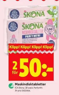 ICA Supermarket MASKINDISKTABLETTER erbjuda