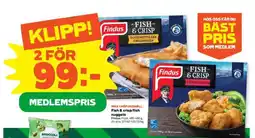 Stora Coop Findus fish & crisp erbjuda