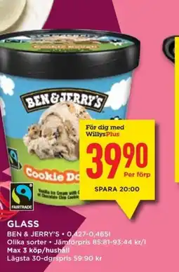 Willys BEN&JERRY'S Glass erbjuda
