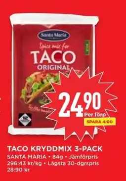 Willys Santa Maria Taco kryddmix 3-pack erbjuda