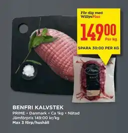 Willys BENFRI KALVSTEK, Medlemspris erbjuda