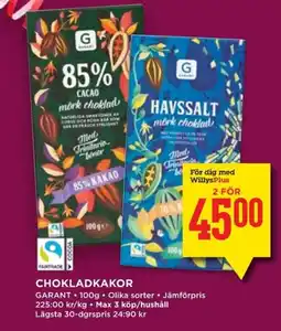 Willys GARANT Chokladkakor erbjuda