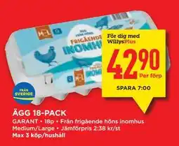 Willys ÄGG 18-PACK, Medlemspris erbjuda