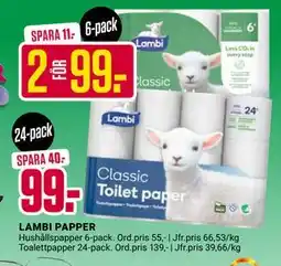 ÖoB LAMBI PAPPER, SEK 99 erbjuda