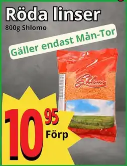 Supergrossen Röda linser, SEK 10.95 erbjuda