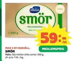Coop Daglivs SMÖR, Medlemspris erbjuda