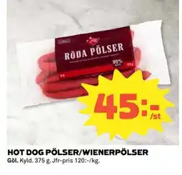 Coop Daglivs HOT DOG PÖLSER/WIENERPÖLSER, SEK 45 erbjuda
