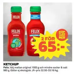 Coop Daglivs KETCHUP, SEK 65 erbjuda
