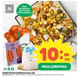 Coop Daglivs MORÖTTER/PALSTERNACKA/GUL LÖK, Medlemspris erbjuda