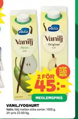 Coop Daglivs VANILJYOGHURT, Medlemspris erbjuda