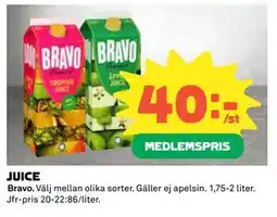 Coop Daglivs JUICE, Medlemspris erbjuda