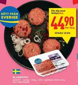 Willys Hemma BLANDFÄRS, Medlemspris erbjuda