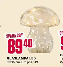ÖoB GLASLAMPA LED, SEK 89.4 erbjuda