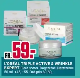 ÖoB L’ORÉAL TRIPLE ACTIVE & WRINKLE EXPERT erbjuda