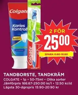 Willys COLGATE Tandborste, tandkräm erbjuda