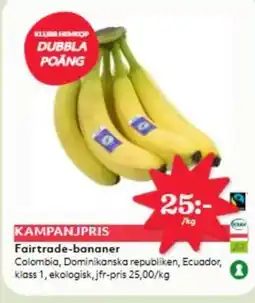 Hemköp Fairtrade-bananer erbjuda