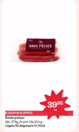Hemköp Göl Röda pölser erbjuda