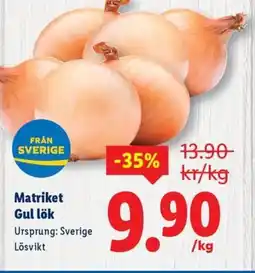 Lidl Matriket Gul lök erbjuda