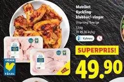 Lidl Matriket Kyckling- klubbor/-vingar erbjuda