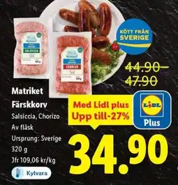 Lidl Matriket Färskkorv erbjuda