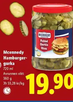 Lidl MCENNEDY Hamburger- gurka erbjuda
