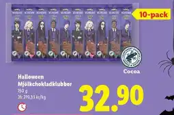 Lidl Halloween Mjölkchokladklubbor erbjuda