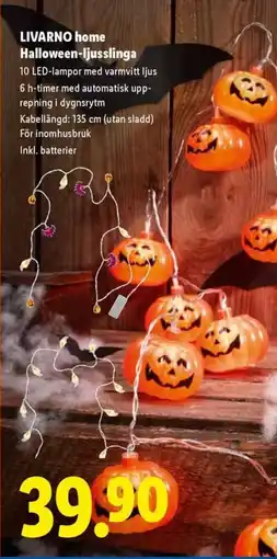 Lidl LIVARNO HOME Halloween-ljusslinga erbjuda