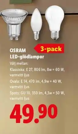 Lidl OSRAM LED-glödlampor erbjuda