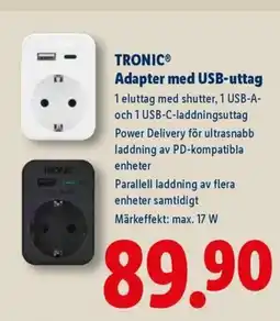 Lidl TRONIC® Adapter med USB-uttag erbjuda