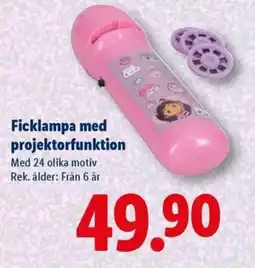 Lidl Ficklampa med projektorfunktion erbjuda