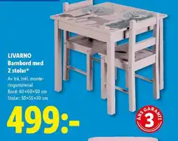 Lidl LIVARNO Barnbord med 2 stolar erbjuda