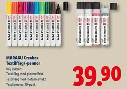 Lidl MARABU Creabox Textilfärg/-pennor erbjuda