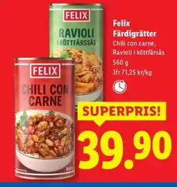 Lidl FELIX Färdigrätter erbjuda