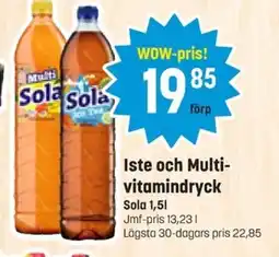 Eurocash Sola Iste och Multi- vitamindryck erbjuda
