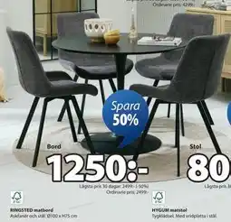 JYSK RINGSTED matbord, SEK 1250 erbjuda
