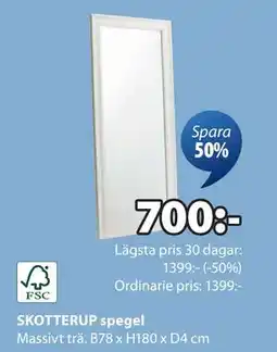 JYSK SKOTTERUP spegel, SEK 700 erbjuda