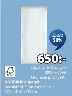JYSK NORDBORG spegel, SEK 650 erbjuda