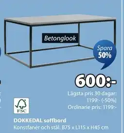 JYSK DOKKEDAL soffbord, SEK 600 erbjuda