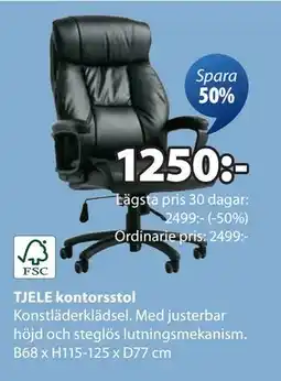 JYSK TJELE kontorsstol, SEK 1250 erbjuda