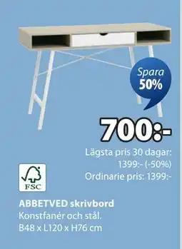 JYSK ABBETVED skrivbord, SEK 700 erbjuda