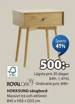 JYSK HOKKSUND sängbord, SEK 500 erbjuda