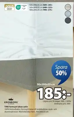JYSK TINE formsytt lakan satin erbjuda