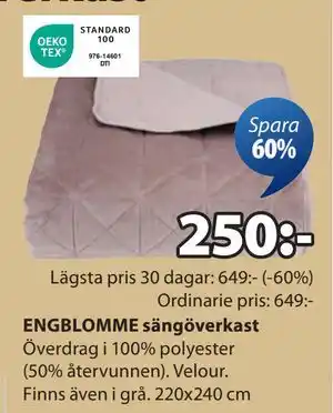 JYSK ENGBLOMME sängöverkast, SEK 250 erbjuda