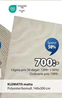 JYSK KLEMATIS matta, SEK 700 erbjuda