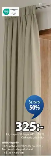 JYSK ANJAN gardin, SEK 325 erbjuda